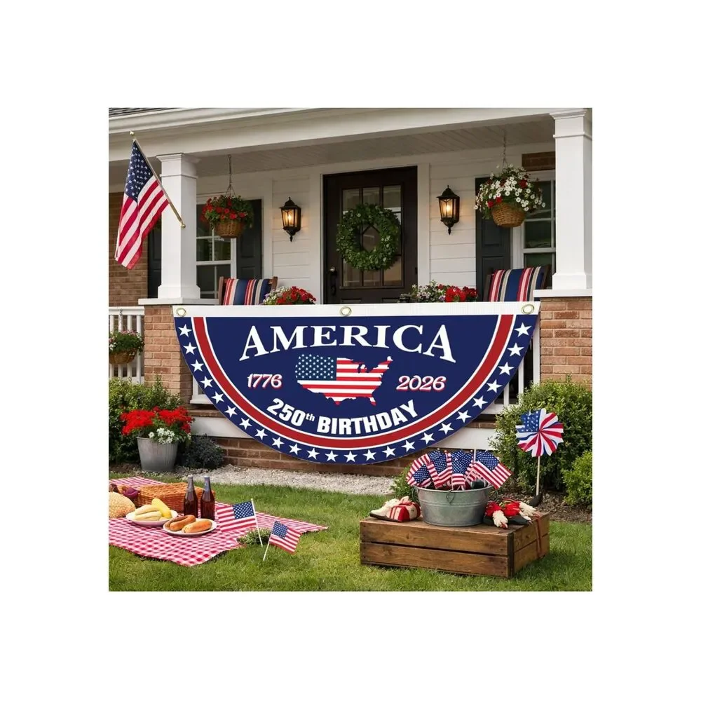 250th Anniversary USA Bundle: 1.5x3' Bunting Flag & 12x18